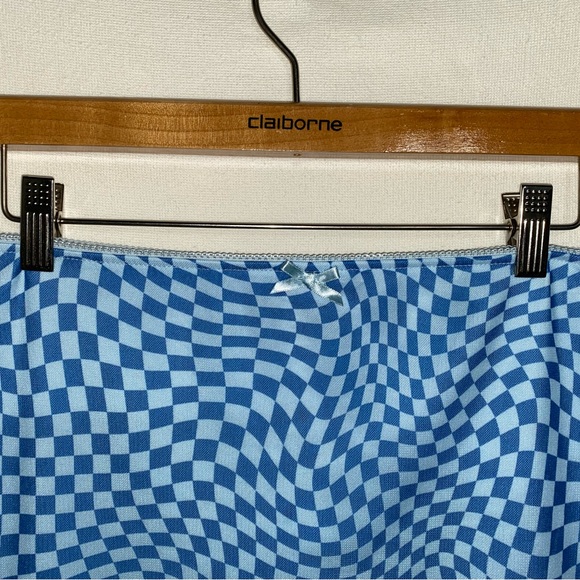 Blue Checkered Women's Skirt - Picture 2 of 4